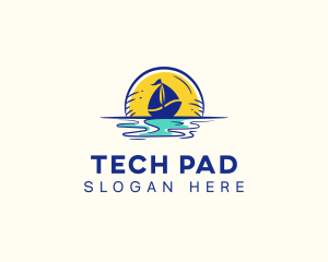 Sea Sailing Boat  logo design