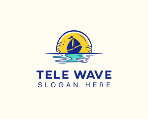 Sea Sailing Boat  logo design