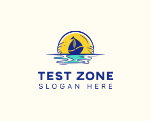 Sea Sailing Boat  logo design