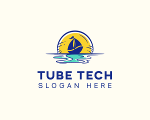 Sea Sailing Boat  logo design