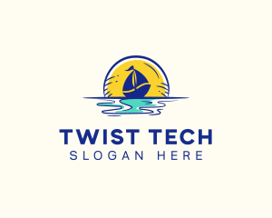 Sea Sailing Boat  logo design