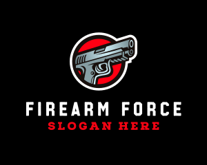 Police Pistol Gun logo design