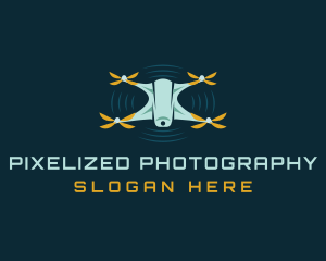 Flying Drone Quadcopter logo design