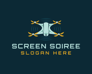 Flying Drone Quadcopter logo design