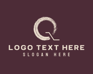 Paint Stroke Letter Q  Logo