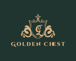 Golden Royal Shield logo design