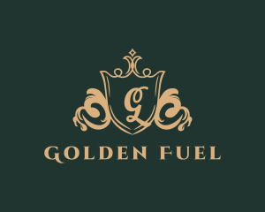 Golden Royal Shield logo design