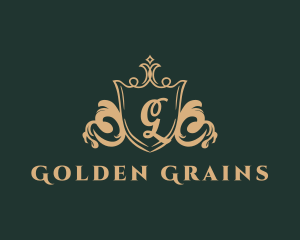 Golden Royal Shield logo design