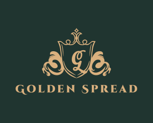 Golden Royal Shield logo design