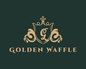 Golden Royal Shield logo design