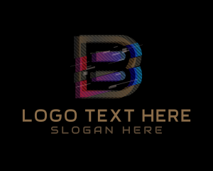 Gradient Glitch Letter B logo