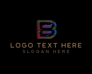 Gradient Glitch Letter B logo