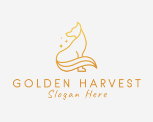 Golden Wild Wolf logo design