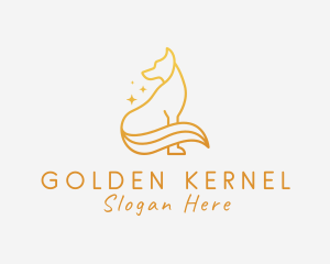 Golden Wild Wolf logo design