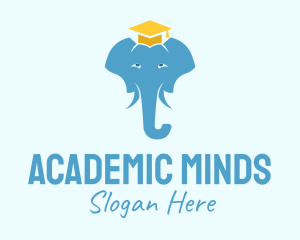 Graduation Cap Elephant logo design