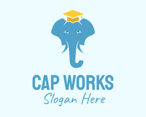 Graduation Cap Elephant logo design