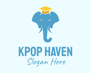 Graduation Cap Elephant logo design