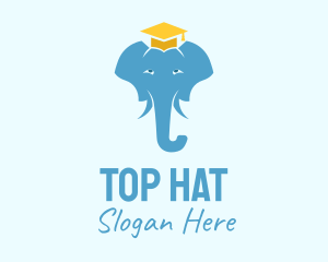 Graduation Cap Elephant logo design