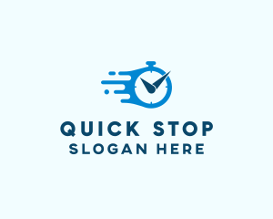 Blue Stop Watch logo design