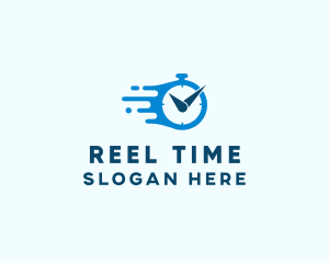 Blue Stop Watch logo design