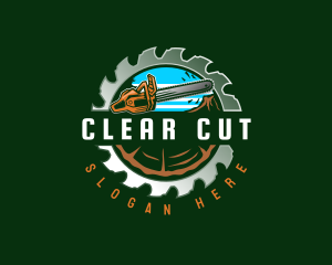 Lumber Chainsaw Cutter logo design