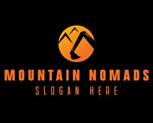 Mountain Construction Excavator logo design