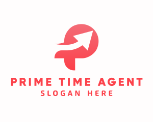 Red Arrow Letter P  logo design