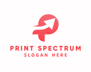 Red Arrow Letter P  logo design