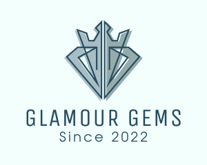 Elegant Crown Gem logo design