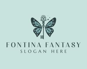 Luxury Butterfly Key logo design