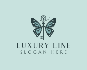 Luxury Butterfly Key logo design