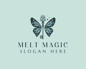 Luxury Butterfly Key logo design