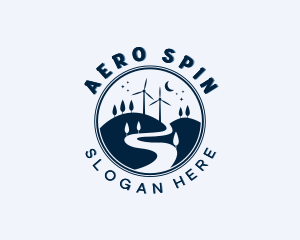 Wind Turbine Road Trip logo design