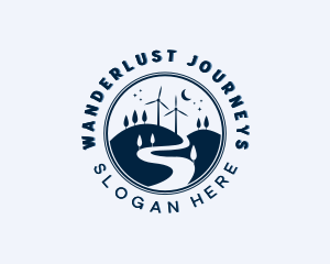 Wind Turbine Road Trip logo design