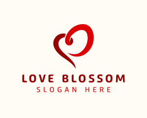 Valentine Heart Ribbon logo design