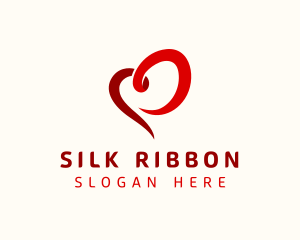 Valentine Heart Ribbon logo design