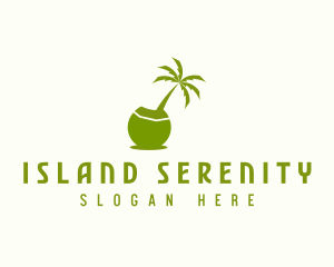 Island Coconut Tree logo design