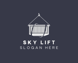 Crane Imported Cargo Container  logo design