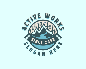 Forest Mountain Lake logo design