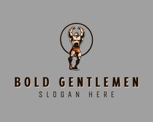 Masculine Bodybuilding Fitness logo design