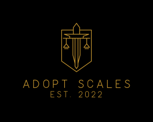 Sword Law Scale logo design