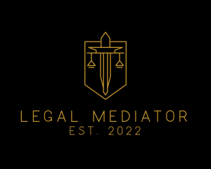 Sword Law Scale logo design