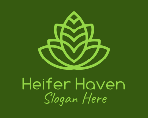 Symmetrical Organic Plant Logo