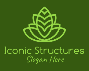 Symmetrical Organic Plant Logo