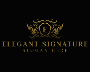 Pegasus Elegant Crest logo design