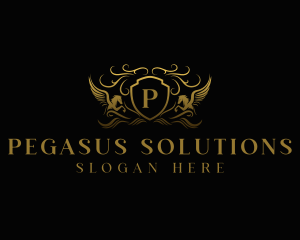 Pegasus Elegant Crest logo design