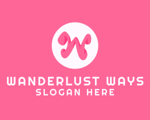 Pink Letter W logo design