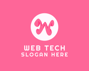 Pink Letter W logo design