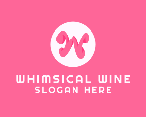 Pink Letter W logo design