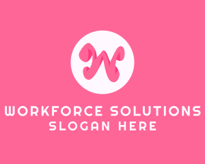 Pink Letter W logo design